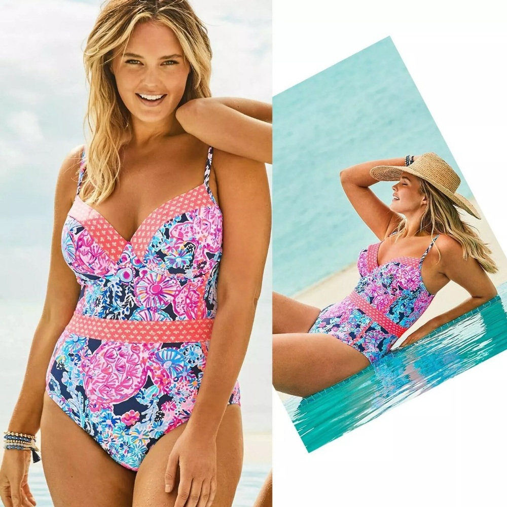 Lilly Pulitzer Palma One-Piece High Tide Navy in Turtle Amazement Size 12